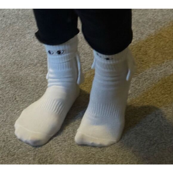 Two Pairs of eyes and ears or hands ladies white socks - Picture 3 of 6